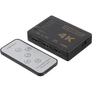 محول HDMI 5x1 من Keendex مع تحكم لاسلكي IR