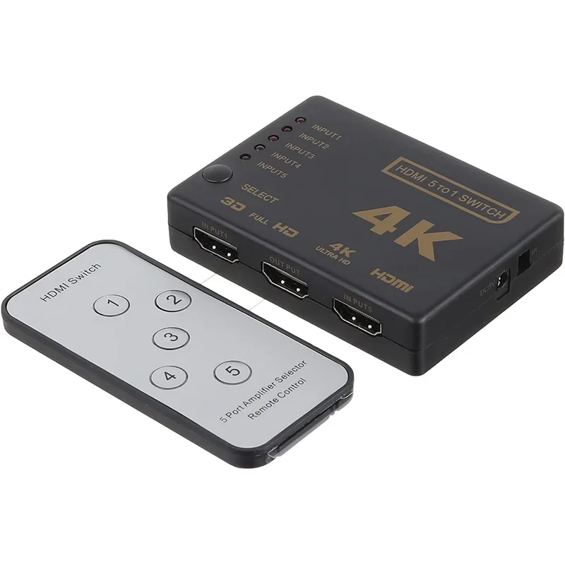 محول HDMI 5x1 من Keendex مع تحكم لاسلكي IR