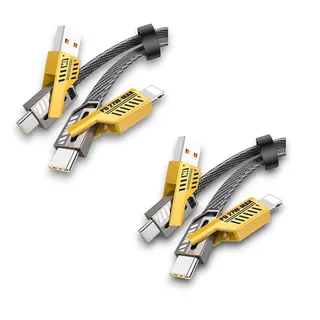 كابل شحن معدني 4 في 1 من Daga من النايلون Type C و USB A