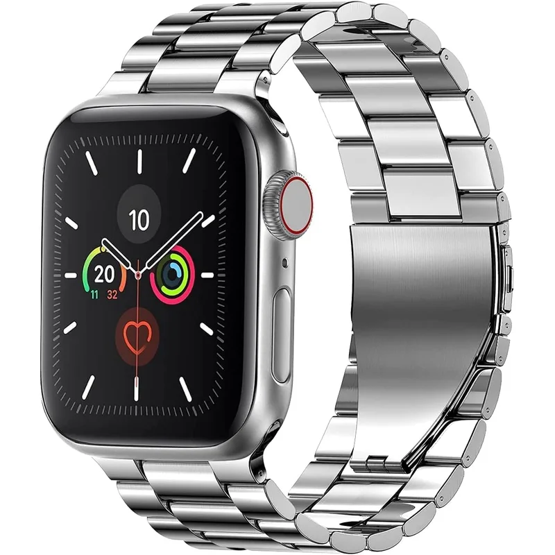 Stainless steel replacement strap for apple watch series 7,45mm (silver)
