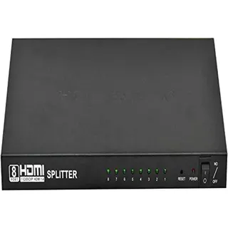 موزع HDMI 8 منافذ أسود بدقة 4K
