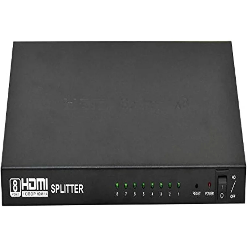 موزع HDMI 8 منافذ أسود بدقة 4K