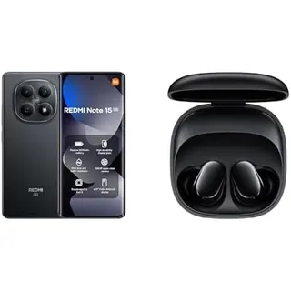 هاتف شاومي ريدمي نوت 15 5G بذاكرة 12+512 جيجابايت أسود مع سماعات