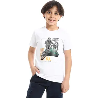 تي شيرت قطني مطبوع برقبة دائرية للأولاد من Andora