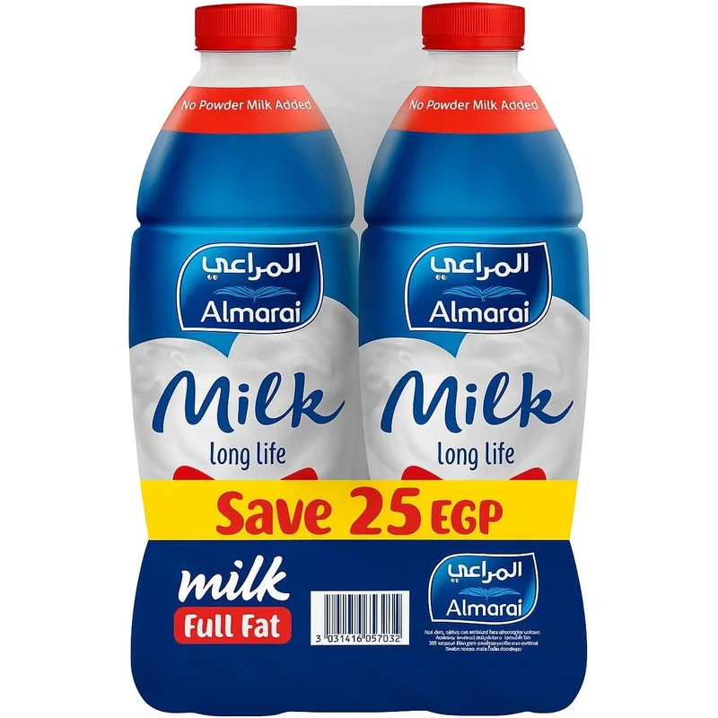 حليب سائل من المراعي سادة عبوة 4 قطع