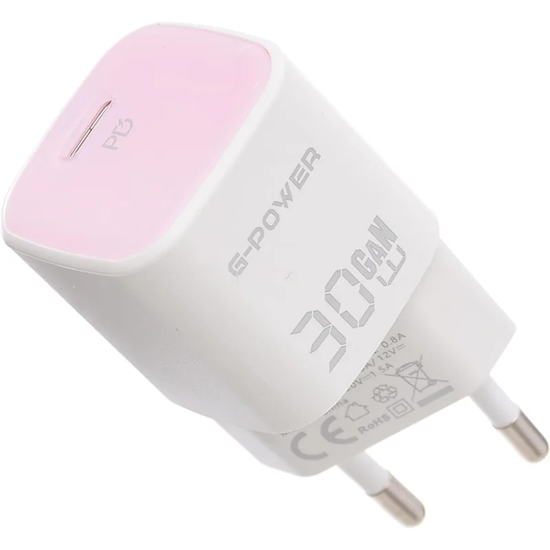 شاحن G-Power بقوة 30 واط USB-C مع شحن سريع Qualcomm
