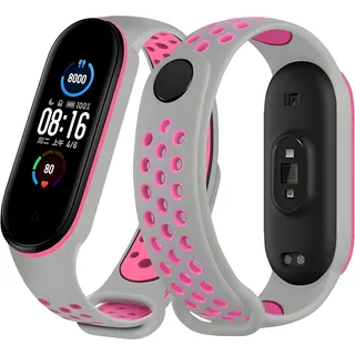 سوار سيليكون رياضي متوافق مع Mi Band 5 و Mi Band 6