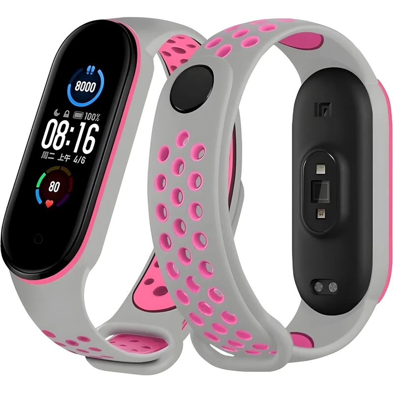 سوار سيليكون رياضي متوافق مع Mi Band 5 و Mi Band 6