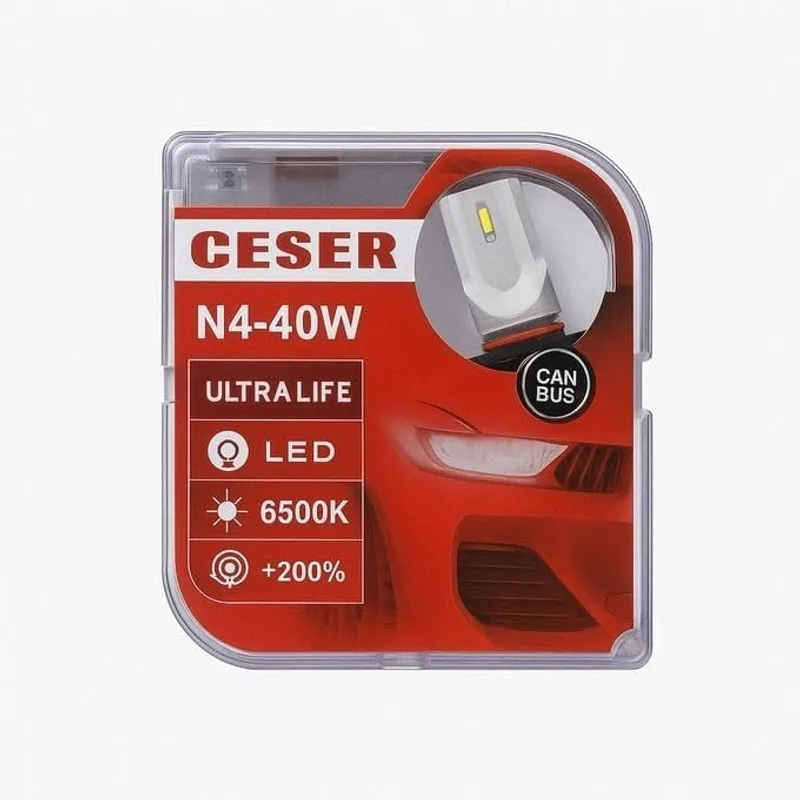مصباح LED سيزار H7 40 وات للسيارات أبيض