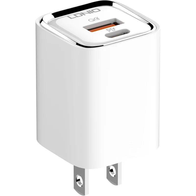 شاحن حائط سريع LDNIO بقوة 30 واط مع كابل Type-C