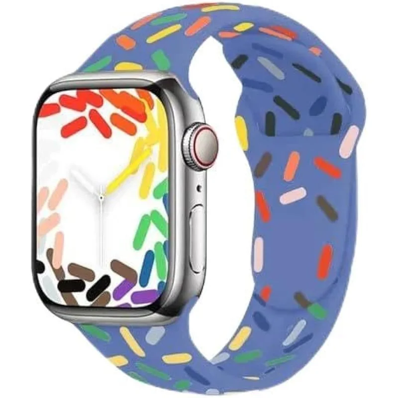 سوار ساعة سيليكون ملون متوافق مع iWatch Ultra - 49mm
