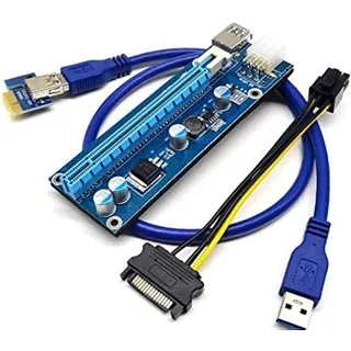 بطاقة رايزر PCI E من 1x إلى 16x مع كابل USB