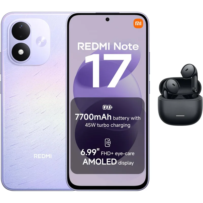 هاتف ريدمي نوت 17 الجيل الرابع 8G+256G بلون ارجواني سماوي