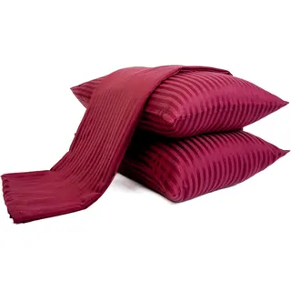 طقم ملاية مسطحة مخططة قطن ممشط للفنادق والمنزل من Home of Linen