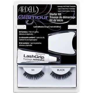 طقم رموش من Ardell Glamour 101 أسود مع لاصق LashGrip