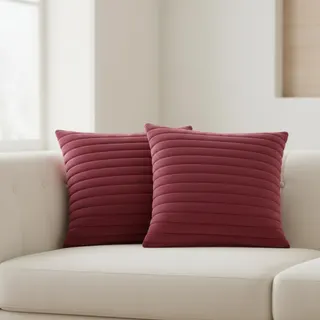 غطاء وسادة ديكور فرو ناعم مخطط مقاس 45×45 سم