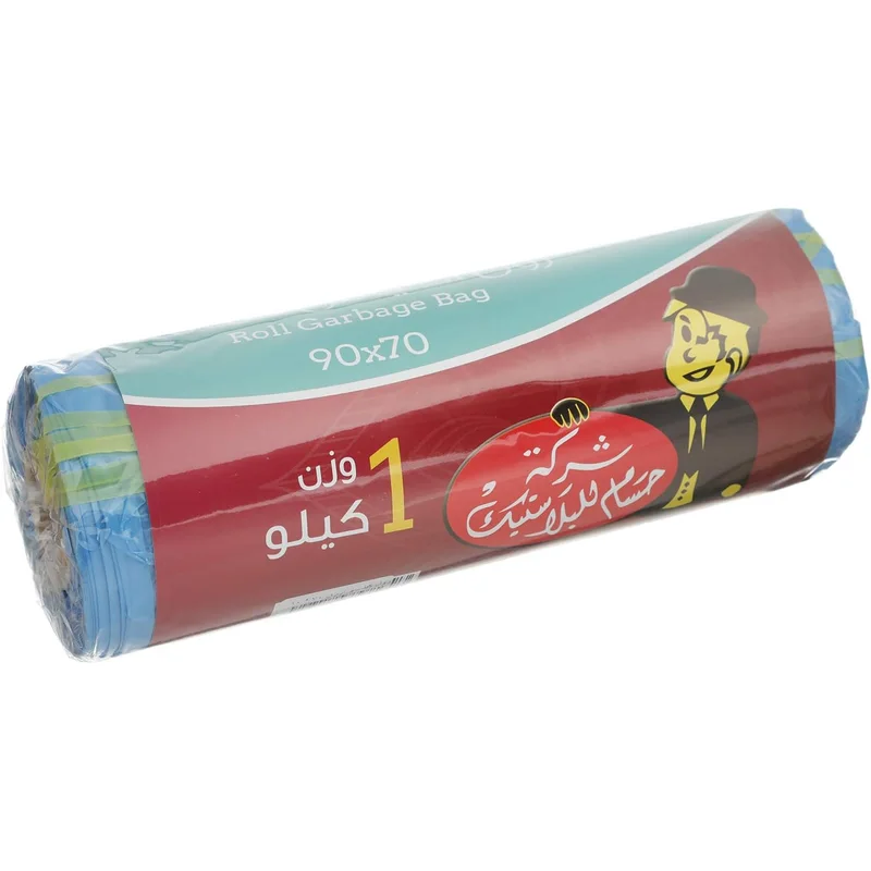 لفة أكياس قمامة بلاستيكية زرقاء من Hossam Plastic