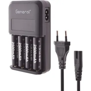 شاحن بطاريات General بقوة 15 واط مع كابل