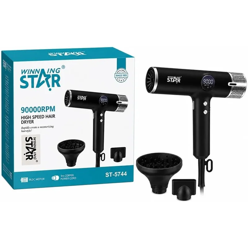 مجفف شعر عالي السرعة Winning Star ST-5744 بشاشة LED