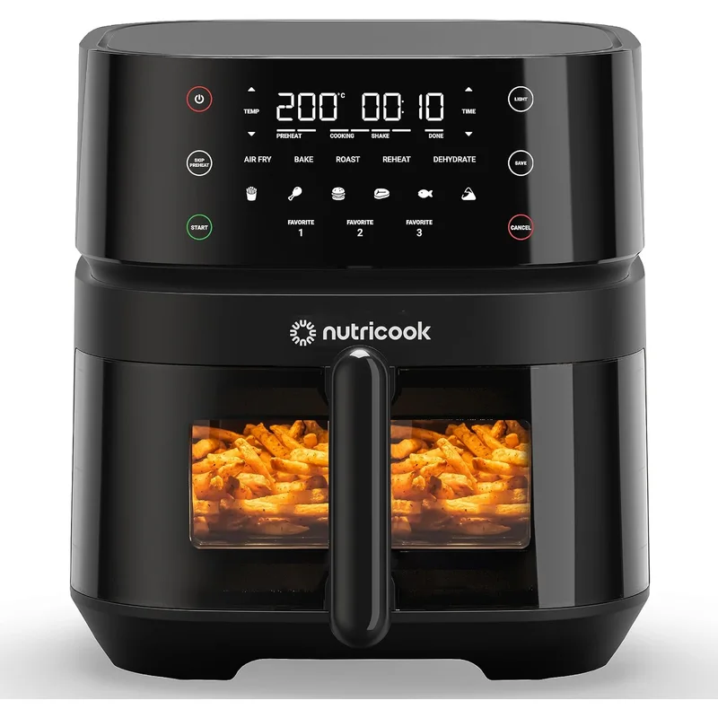قلاية هوائية Nutricook سعة 5.7 لتر بقوة 1700 وات بنافذة شفافة
