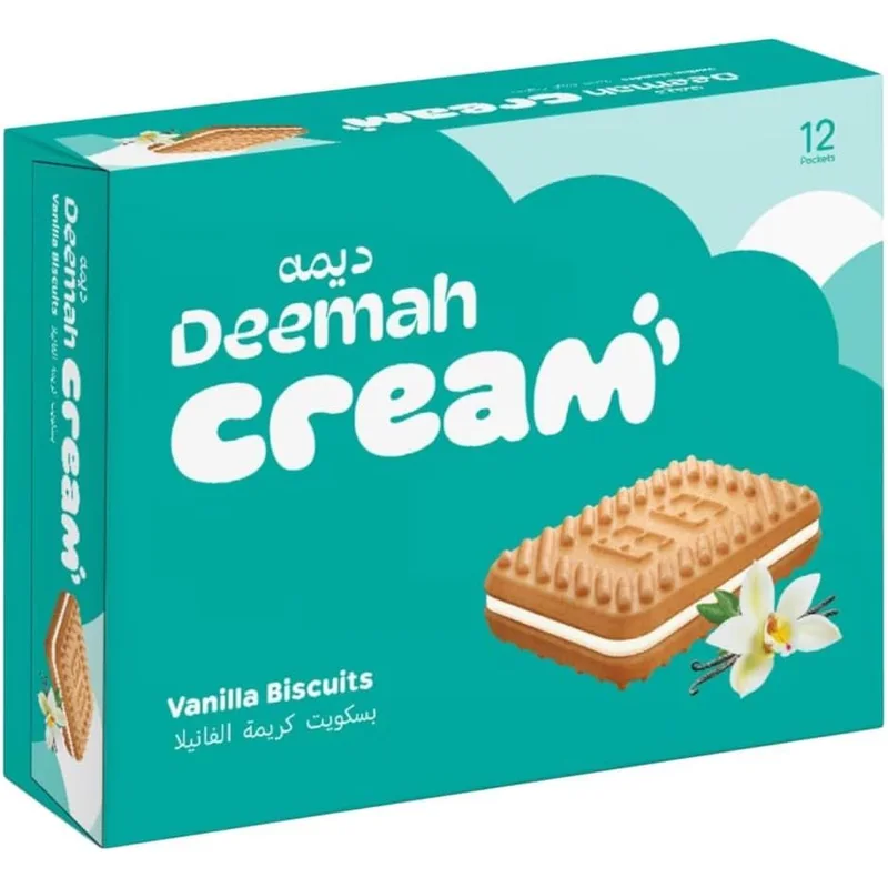 بسكويت كريمة الفانيليا من Deemah عبوة 12 قطعة