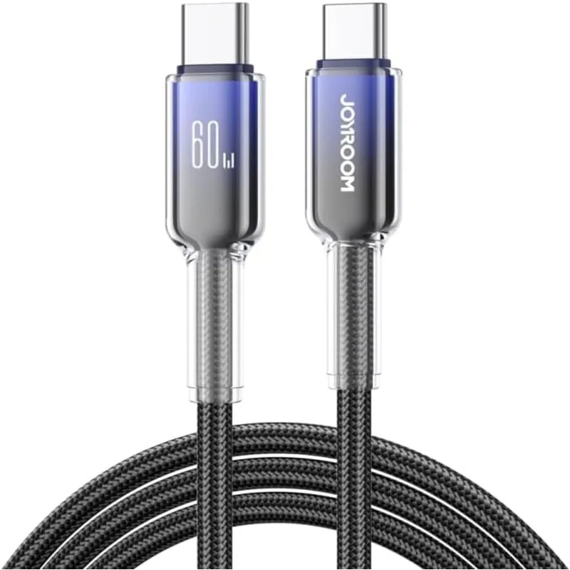 كابل شحن جوي رووم USB مضفر متوافق مع آيفون وسامسونج
