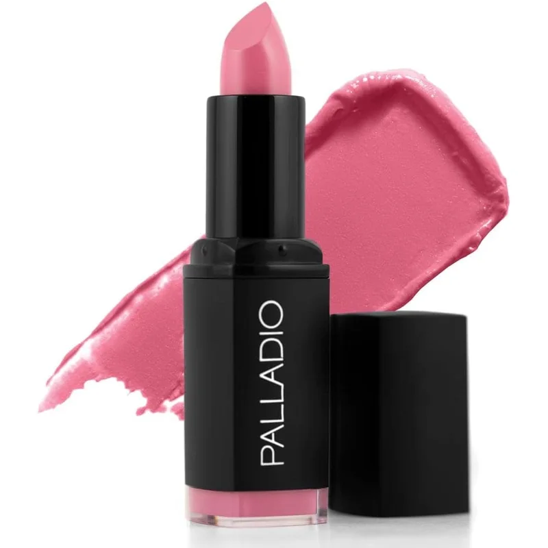 Palladio herbal matte lipstick, bella pink, creamy and full coverage long lasting matte lipstick