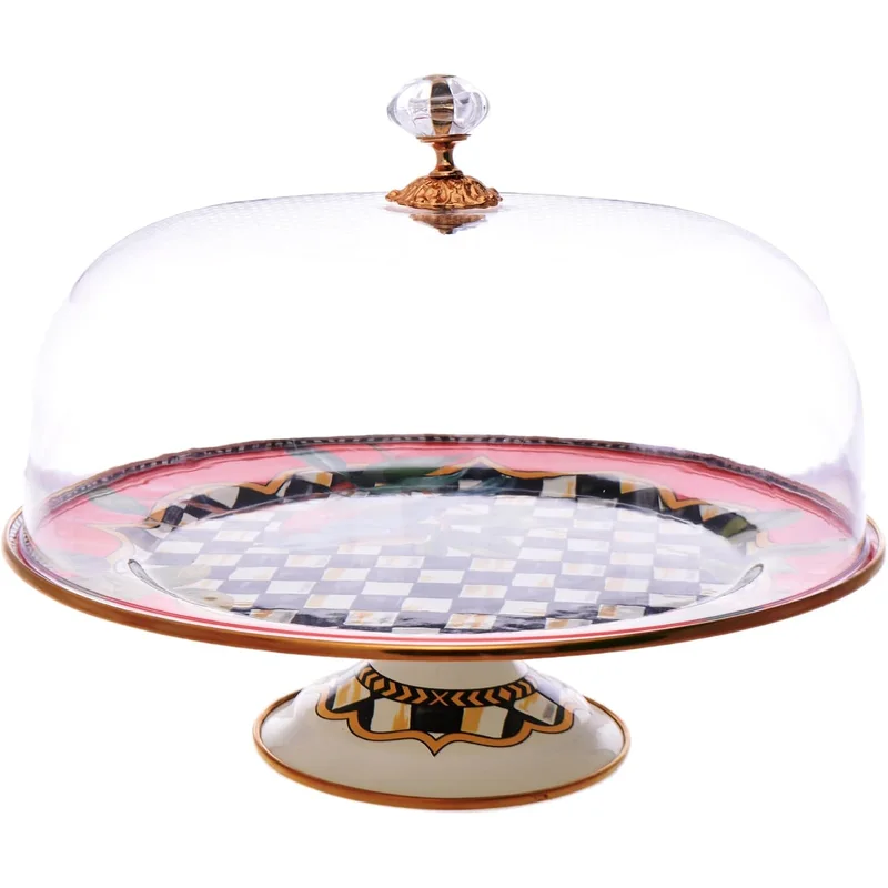 طبق تقديم ميناء مطلي بالمينا مع غطاء من Avsar Decor