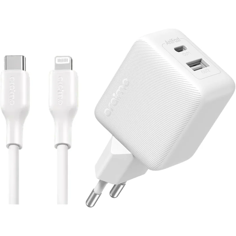 شاحن حائط USB-C من اورايمو 20 وات بمنفذين