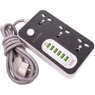 شريط كهرباء مع 3 مقابس و6 منافذ USB من G-Power
