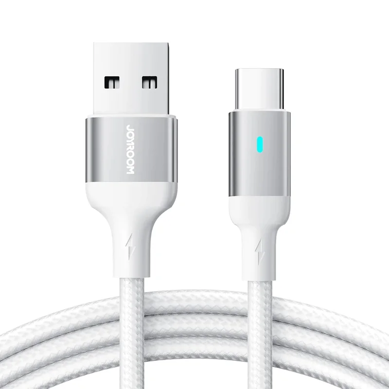 كابل شحن Joyroom S-A10 USB-A إلى USB-C 3A بطول 1.2 متر أبيض