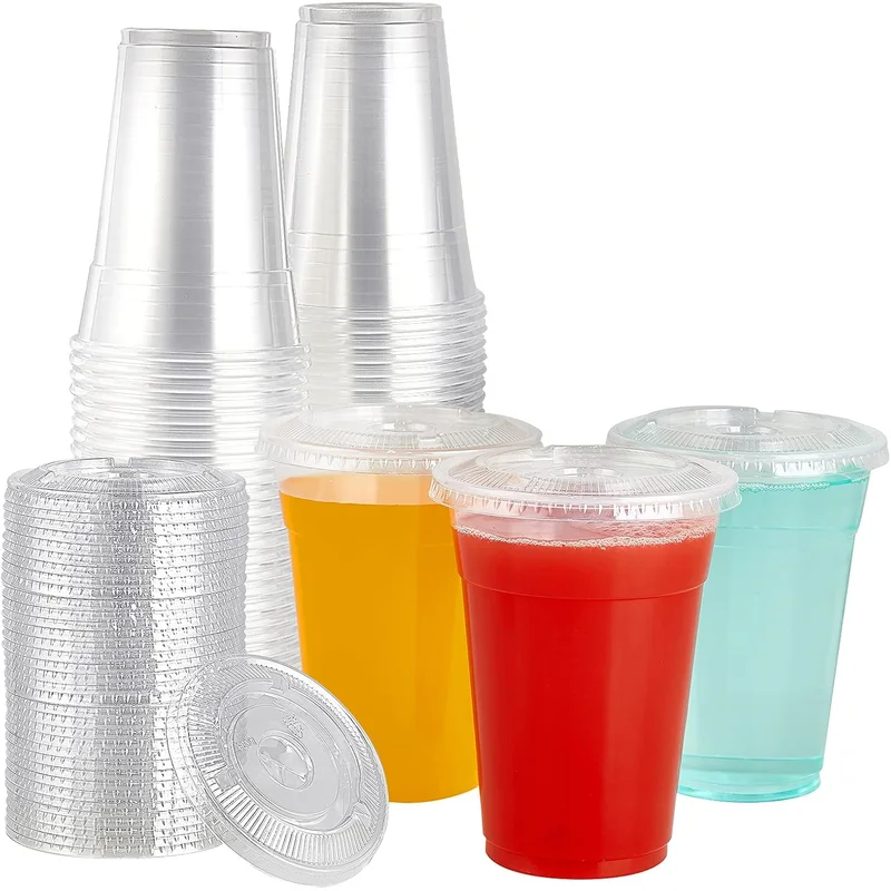أكواب بلاستيكية شفافة مع أغطية من Jolly Party