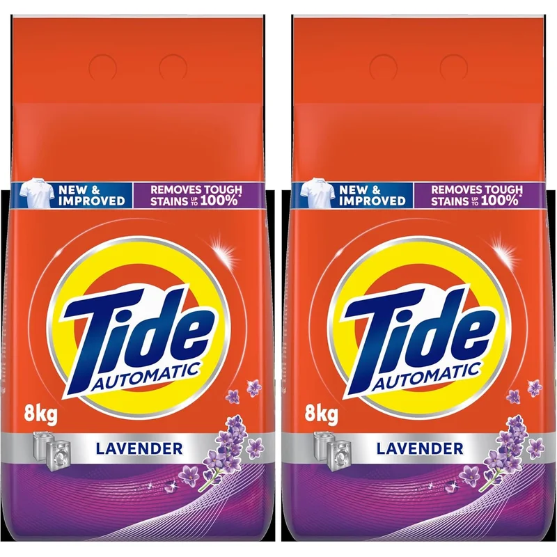 مسحوق غسيل أوتوماتيك من Tide برائحة اللافندر 8 كجم قطعتين