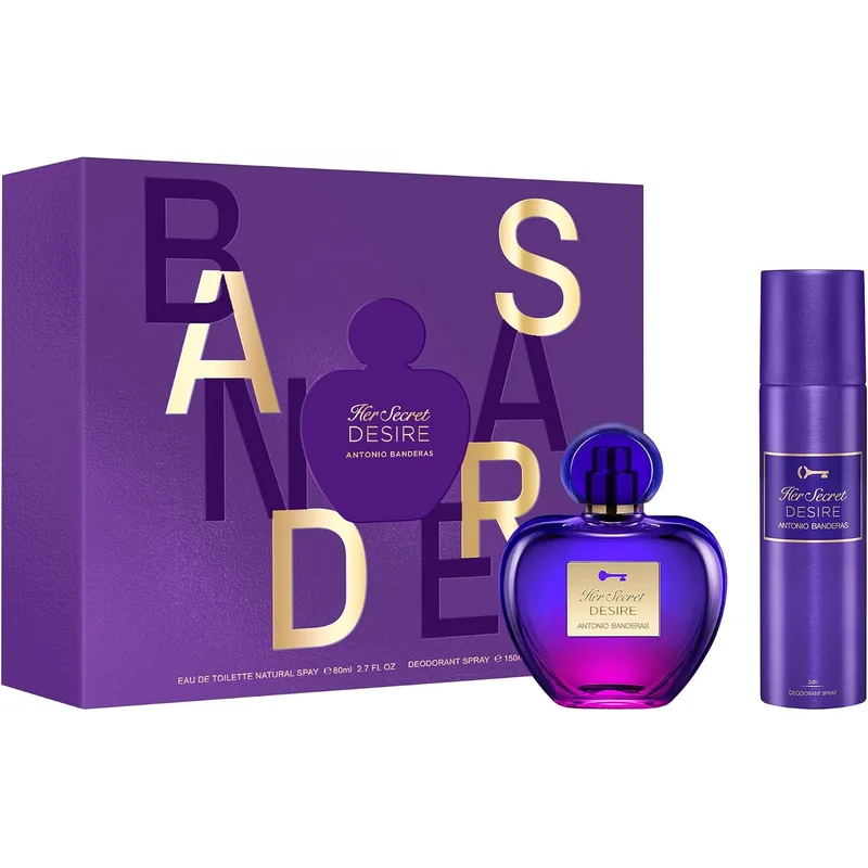 مجموعة عطر هير سيكريت ديزاير 80 مل مع مزيل عرق من بانديراس