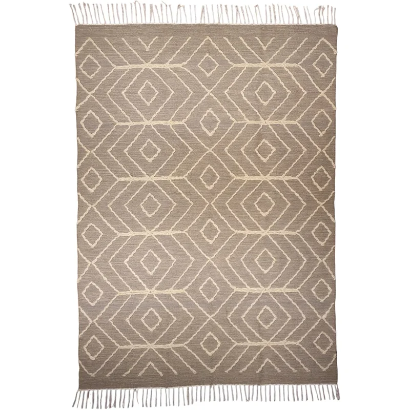 سجاد صوف كليم 200×300 سم رمادي وبيج من Kilim Studio