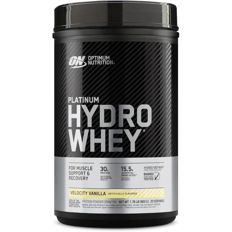 مسحوق بروتين هيدروواي بلاتينيوم من Optimum Nutrition بنكهة فانيليا