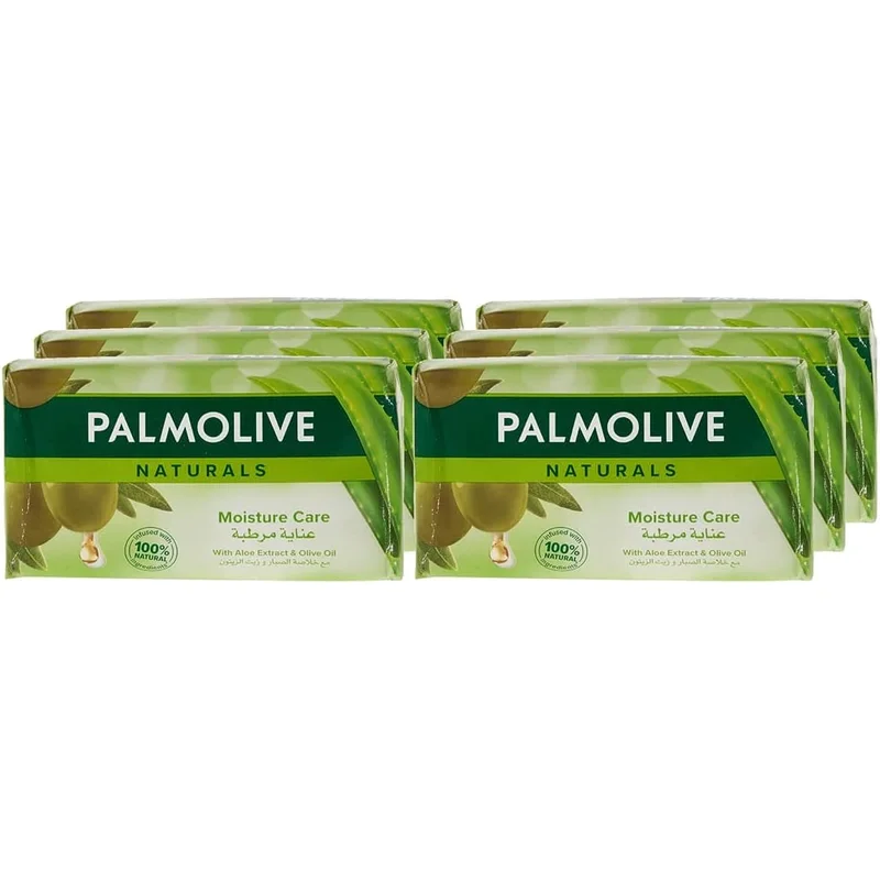 صابونة بالمرطبات من Palmolive بالألوفيرا والزيتون - 170 جم (6 قطع)