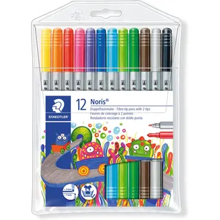 أقلام فلوماستر من STAEDTLER برأسين - عبوة 12