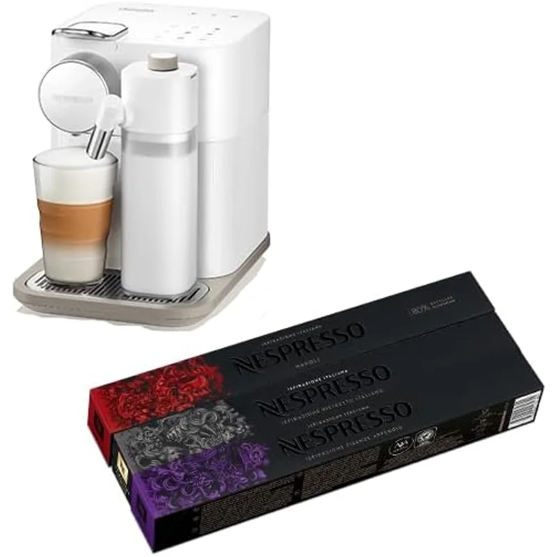 ماكينة قهوة Nespresso Gran Lattissima باللون الأبيض