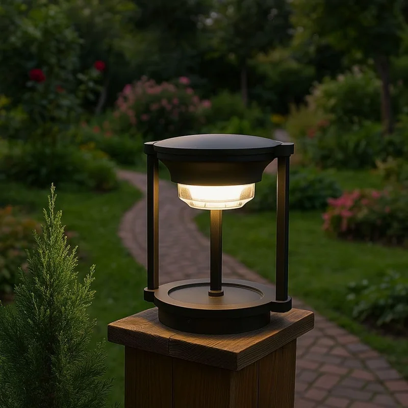 فانوس سياج خارجي Lamps® بإضاءة LED أسود
