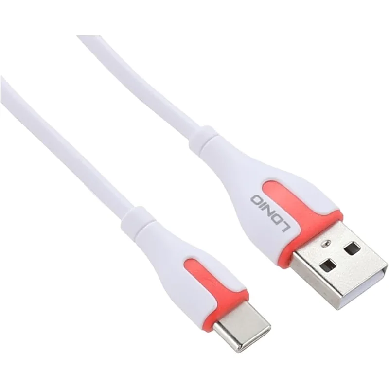 كابل شحن لايتنينج سريع LDNIO LS572 طول 1 متر قطعتين