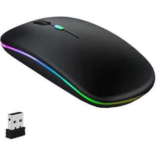 ماوس لاسلكي وبلوتوث بإضاءة RGB ونقرة صامتة