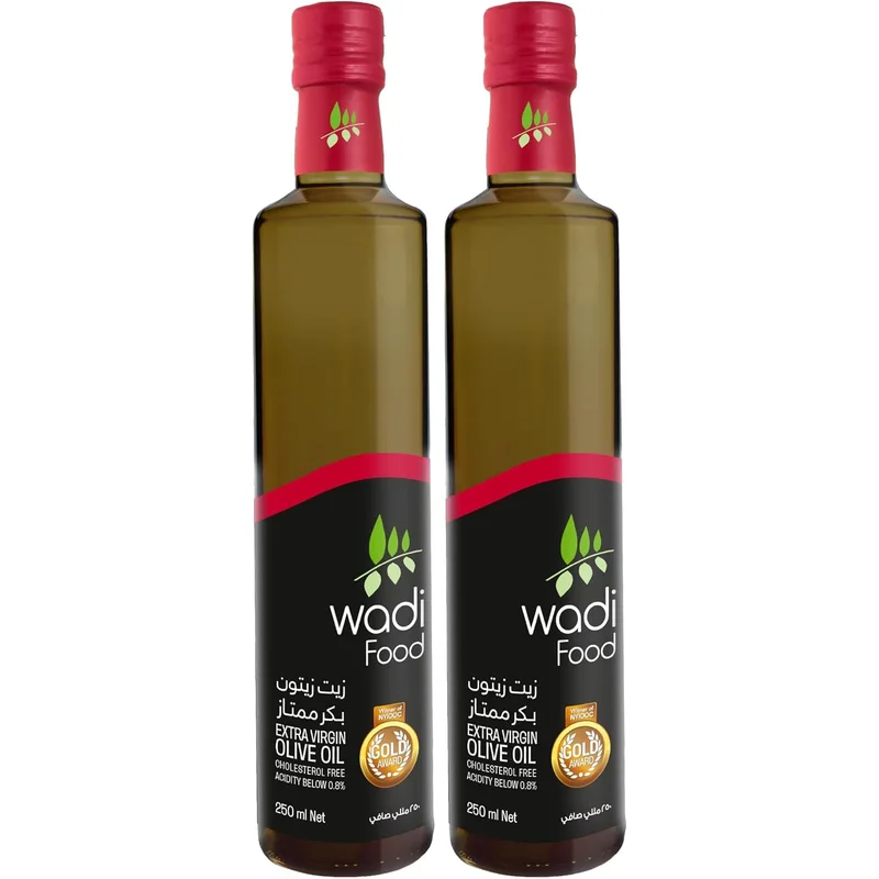 زيت زيتون بكر ممتاز من Wadi Food دوريكا 0.25 لتر (عبوتان)