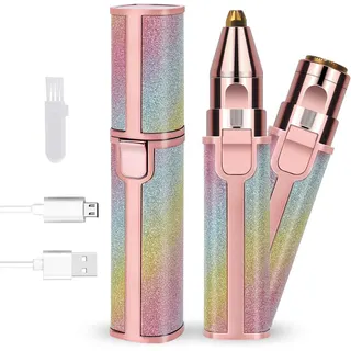 ماكينة إزالة شعر الوجه للنساء 2 في 1 USB قابلة للشحن