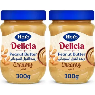 زبدة فول سوداني Hero Delicia - عبوة 300 جم (قطعتان)