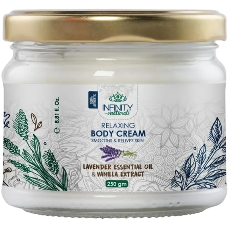 كريم جسم مريح بزيت اللافندر والفانيليا من Infinity Naturals