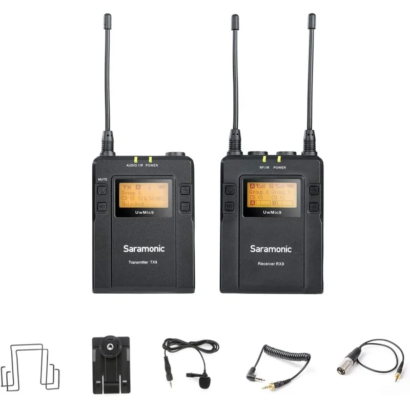 نظام مايك لاسلكي UHF من Saramonic بقناتين لكاميرات الموبايل