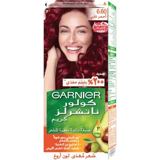 صبغة شعر كريم دائمة من Garnier بلون أحمر ناري