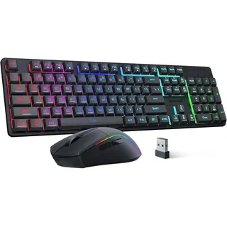 طقم كيبورد وماوس ريدريجون S107KS اللاسلكي - RGB
