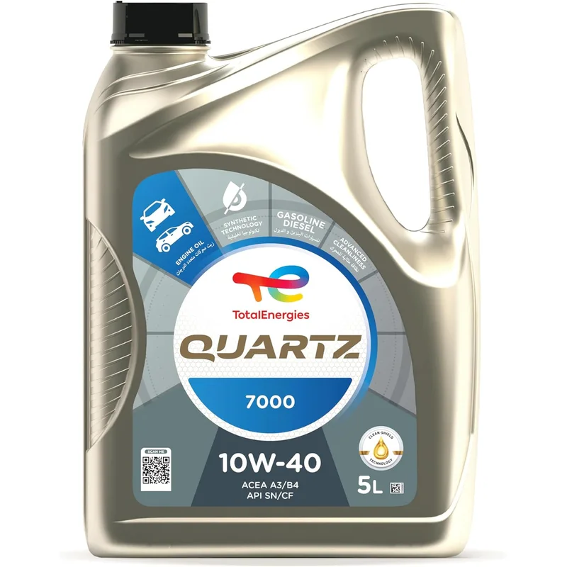 زيت محرك توتال كوارتز 7000 S 10W-40 تخليقي - 5 لتر